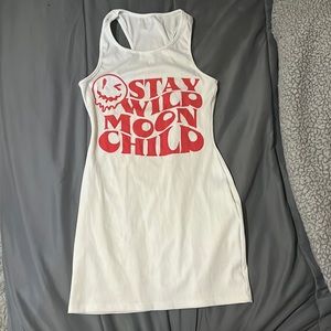 SHEIN SXY Slogan & Expression Print Tank Dress